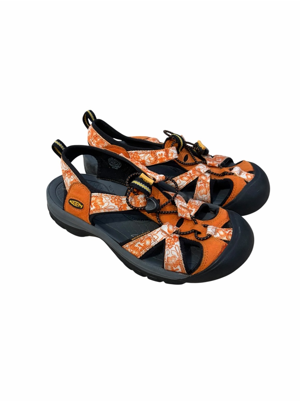 KEEN Newport H2 Waterproof Sandals Women’s 8.5 Orange Floral Water Shoes